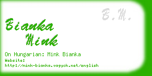 bianka mink business card